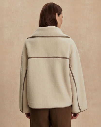 Romane Boxy Sherpa Jacket - Sandshell