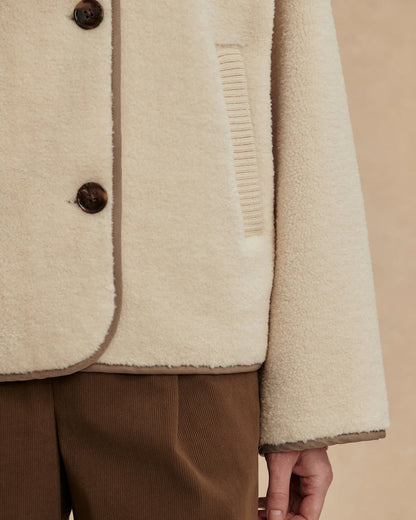 Romane Boxy Sherpa Jacket - Sandshell