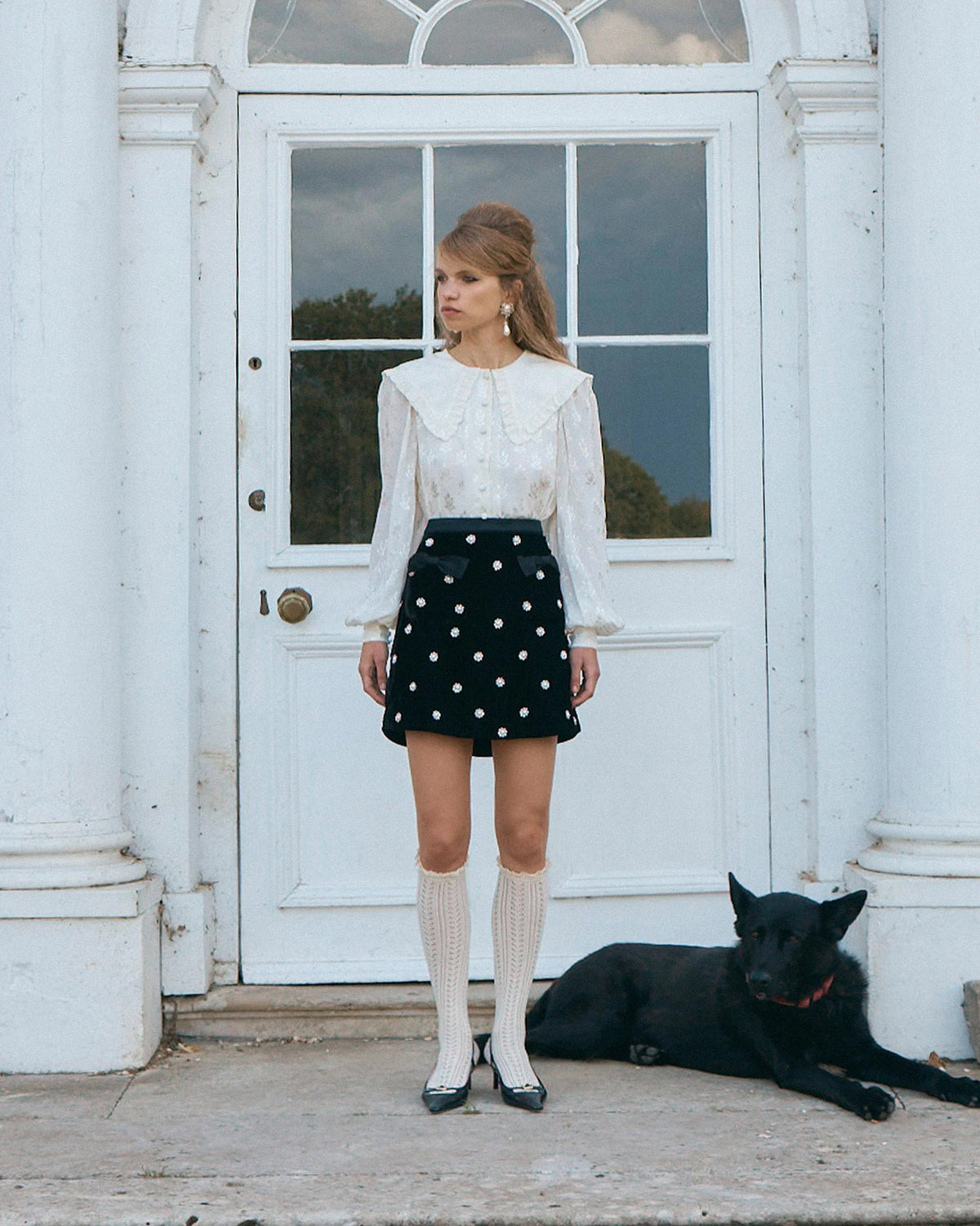 Rosaline Pearl Skirt - Black