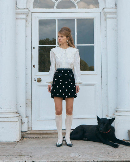 Rosaline Pearl Skirt - Black