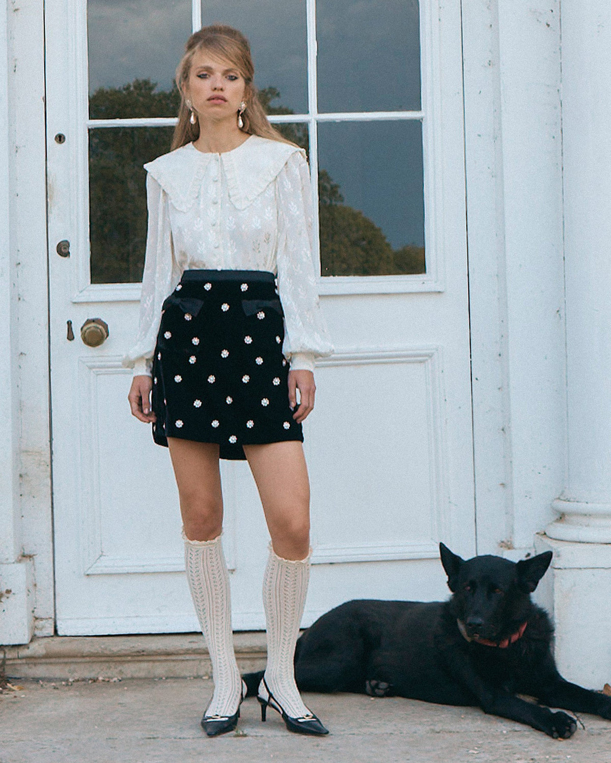 Rosaline Pearl Skirt - Black