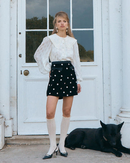 Rosaline Pearl Skirt - Black