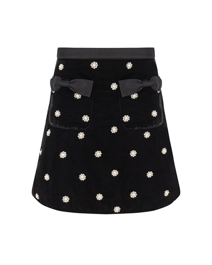 Rosaline Pearl Skirt - Black