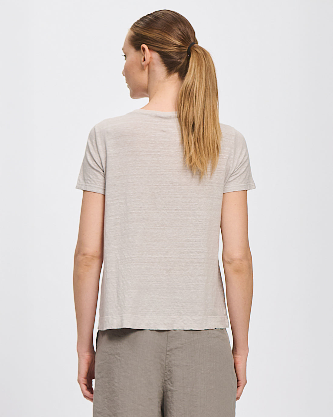 Round Neck T Shirt - Chalk