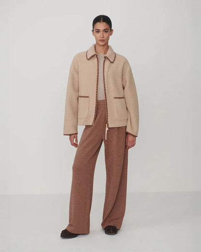 Ruiko Zip Through Fleece - Light Taupe