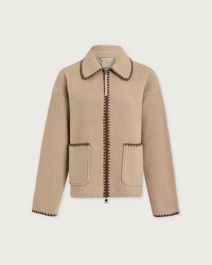 Ruiko Zip Through Fleece - Light Taupe