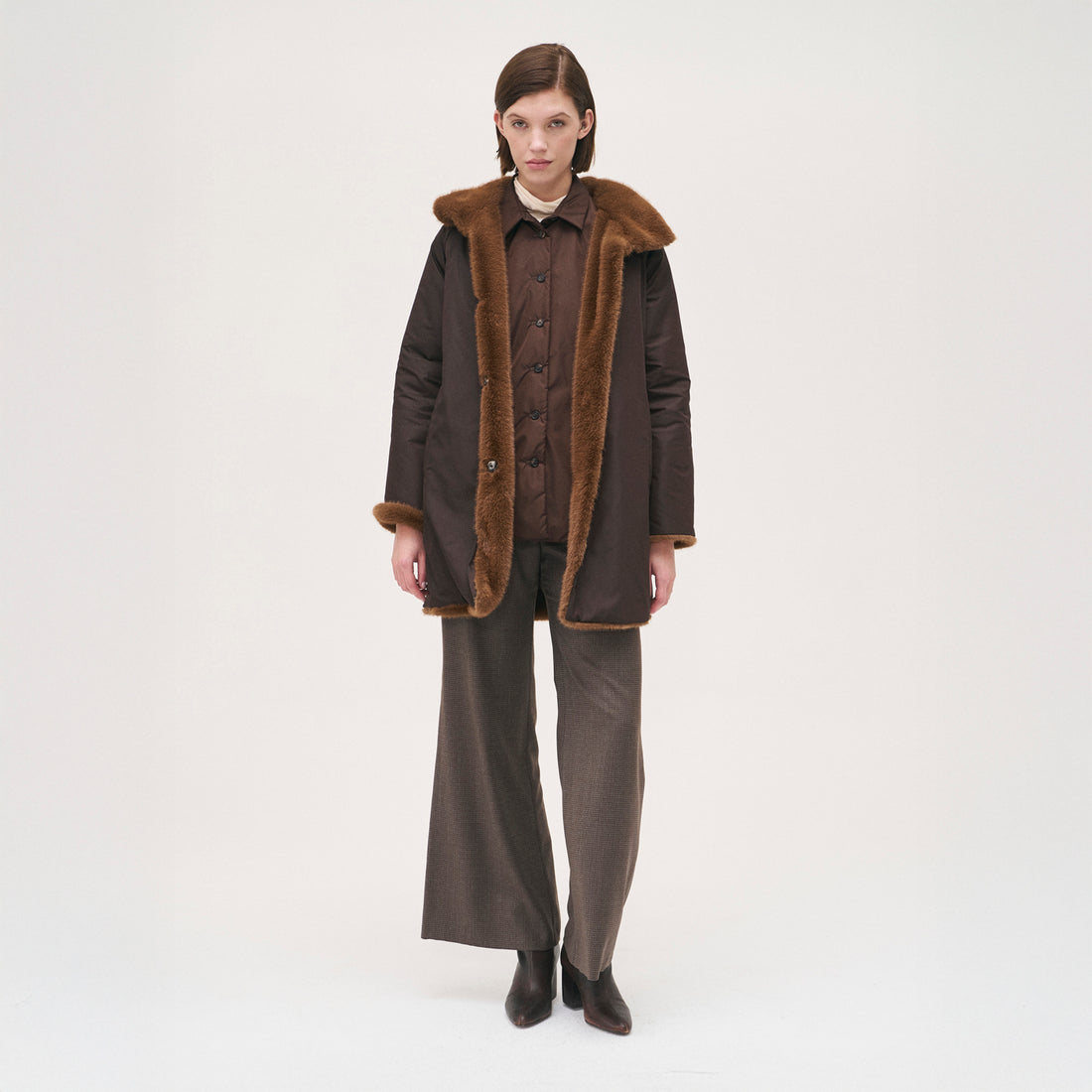 Faux Fur Jacket - Camel
