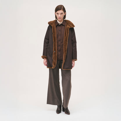 Faux Fur Jacket - Camel