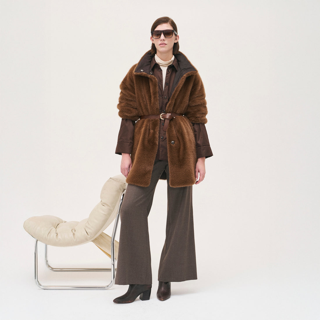 Faux Fur Jacket - Camel