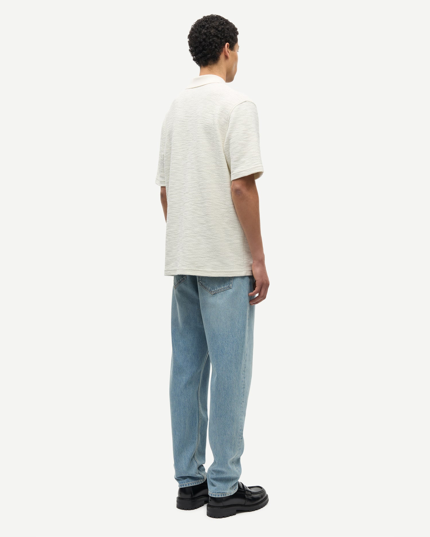 Samac V-Neck Polo - Clear Cream