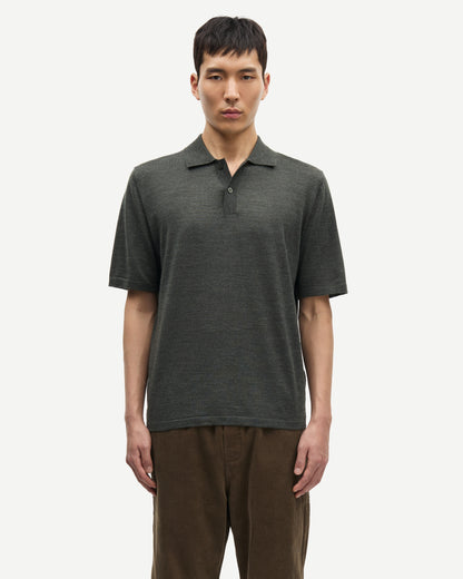 Sarowan Knit Polo - Dark Evergreen Mel