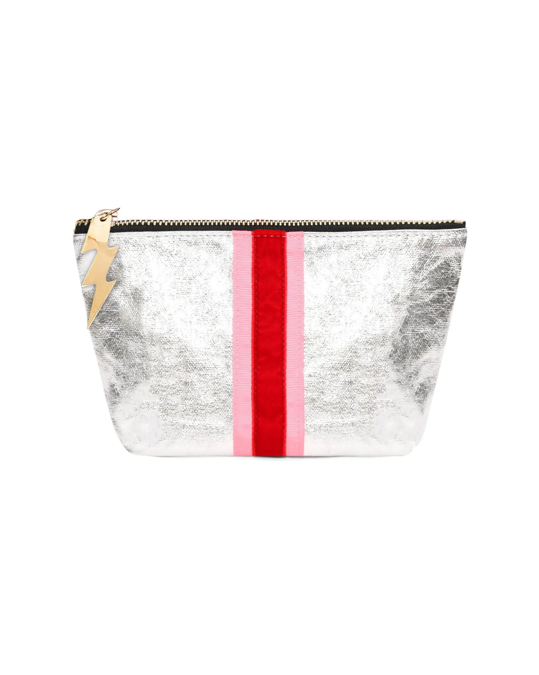 Small Sheeny Silver Bag With Red Velvet - Silver