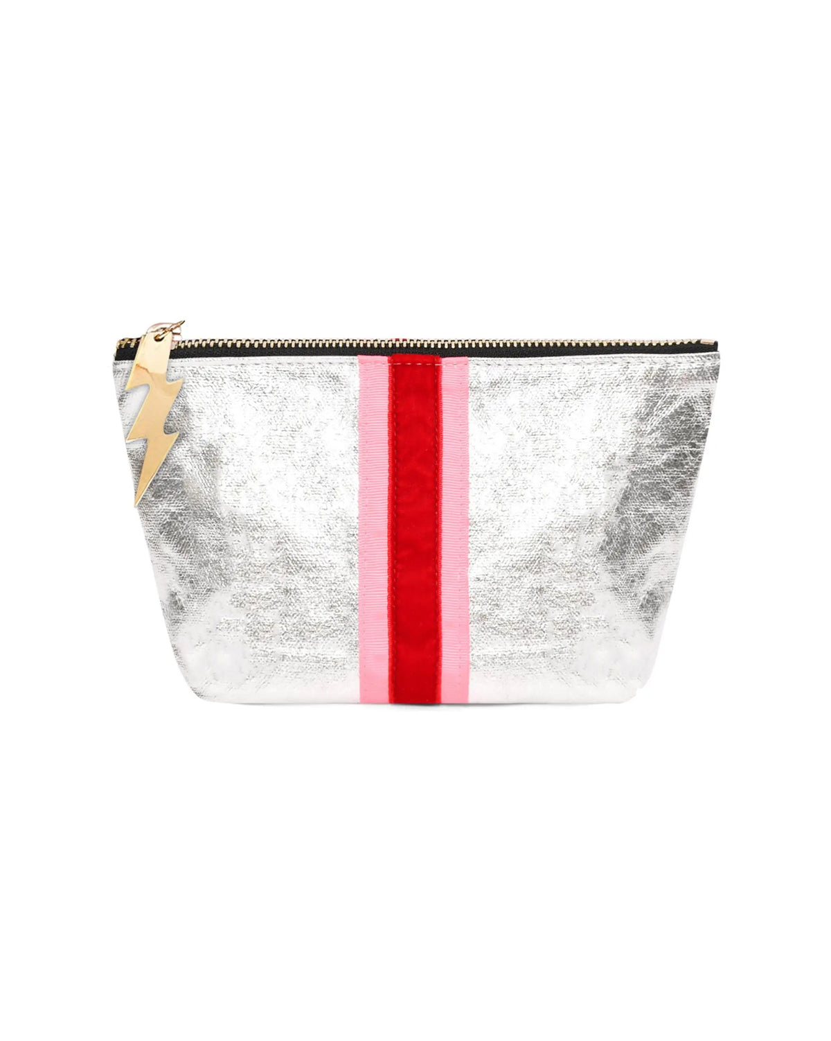 Small Sheeny Silver Bag With Red Velvet - Silver