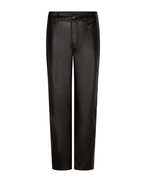 Caitlina Faux Leather Trousers - Espresso