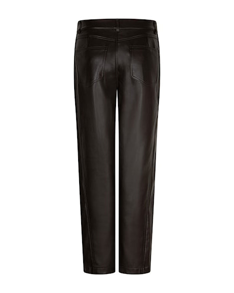 Caitlina Faux Leather Trousers - Espresso