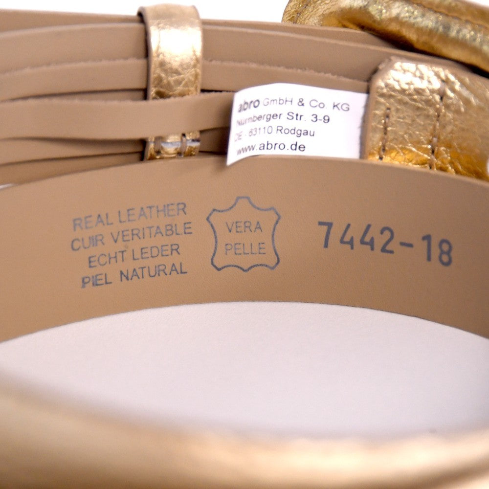 Leather Shimmer Belt - Gold