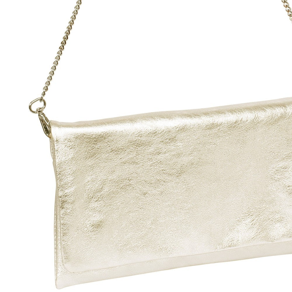 Mimosa Leather Clutch - Whitegold
