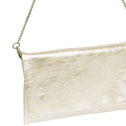 Mimosa Leather Clutch - Whitegold