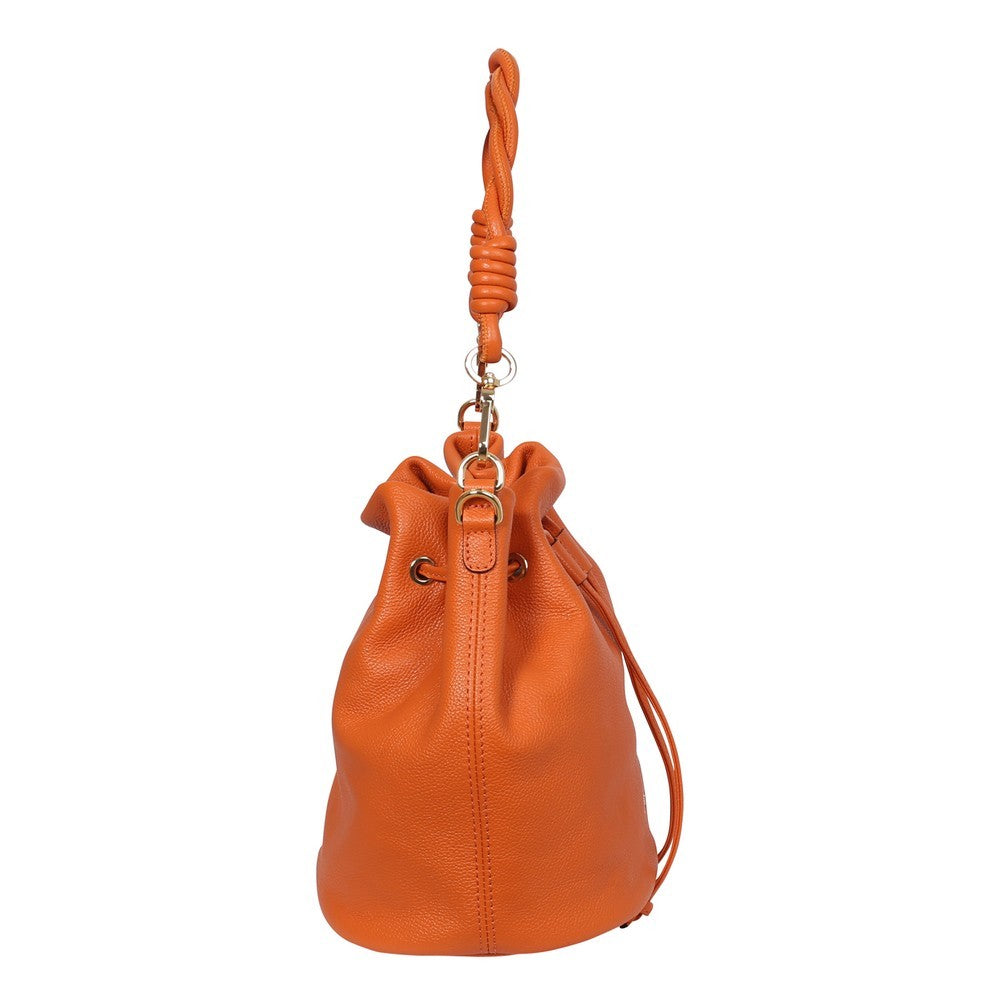 Kavir Drawstring Bucket Bag - Orange