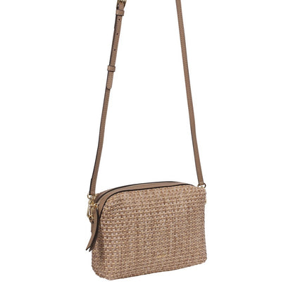 Kaia Raffia X Body Bag - Coconut