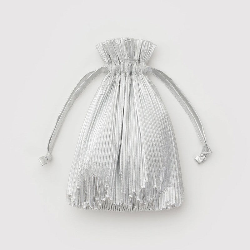 Pleated Baggu - Chrome Metallic