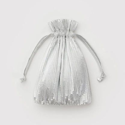 Pleated Baggu - Chrome Metallic