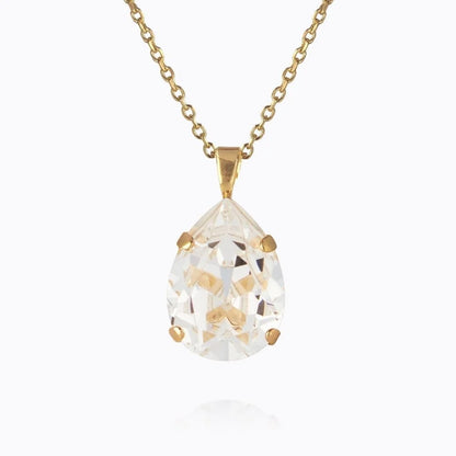 Mini Drop Necklace Gold - Crystal