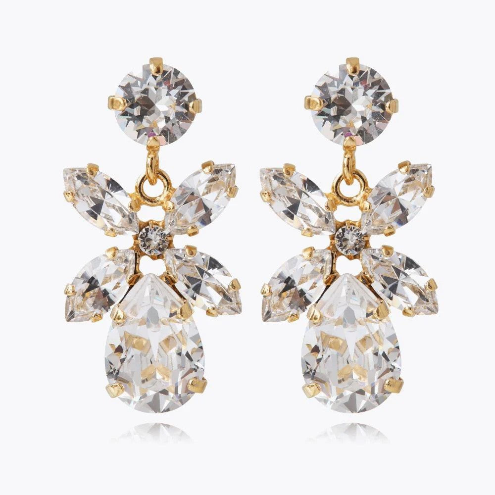 Mini Dione Earrings Gold - Crystal