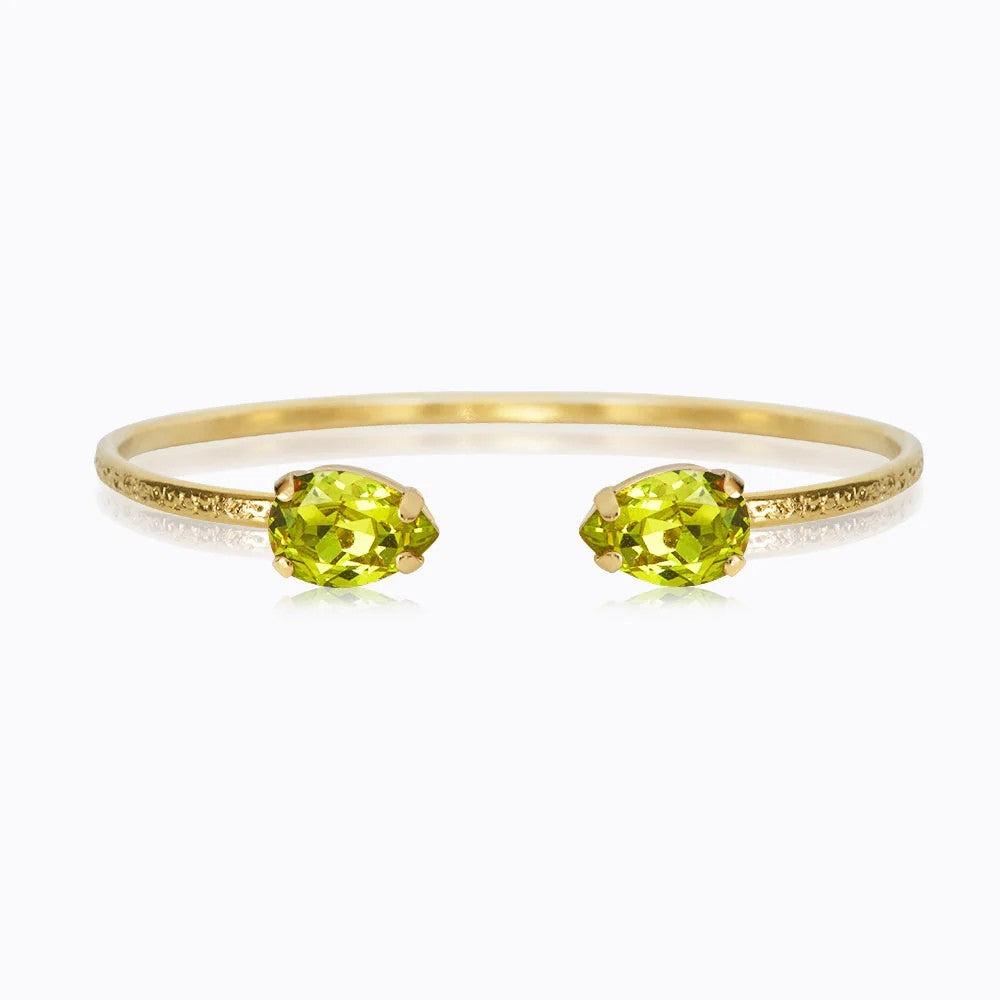Petite Drop Bracelet Gold - Citrus Green
