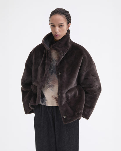 100% Waterproof Reversible Coat - Navy Blue/ Brown
