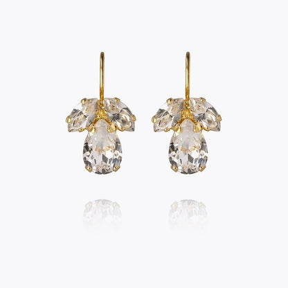 Petite Timo Gold Studs - Crystal