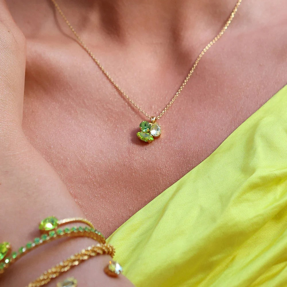 Ana Necklace Gold - Lime Combo