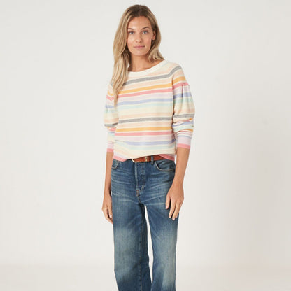 Crew Neck Stripe Sweater - Mango