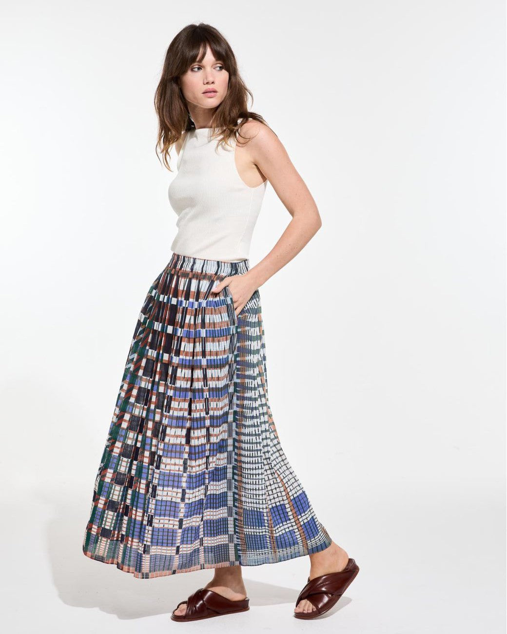 Check Skirt - Rust