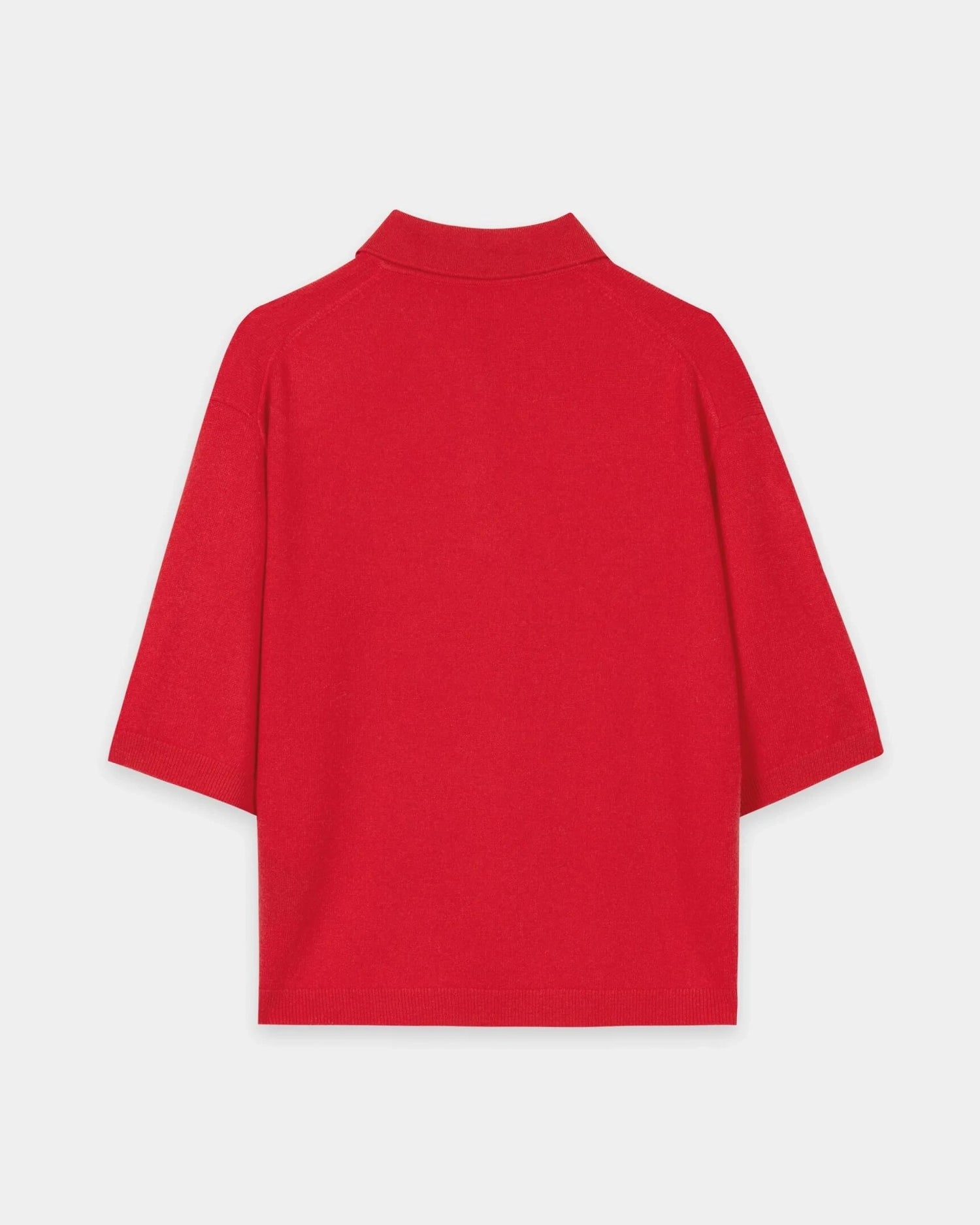 Collared Cashmere Mix Jumper - Cherry Red