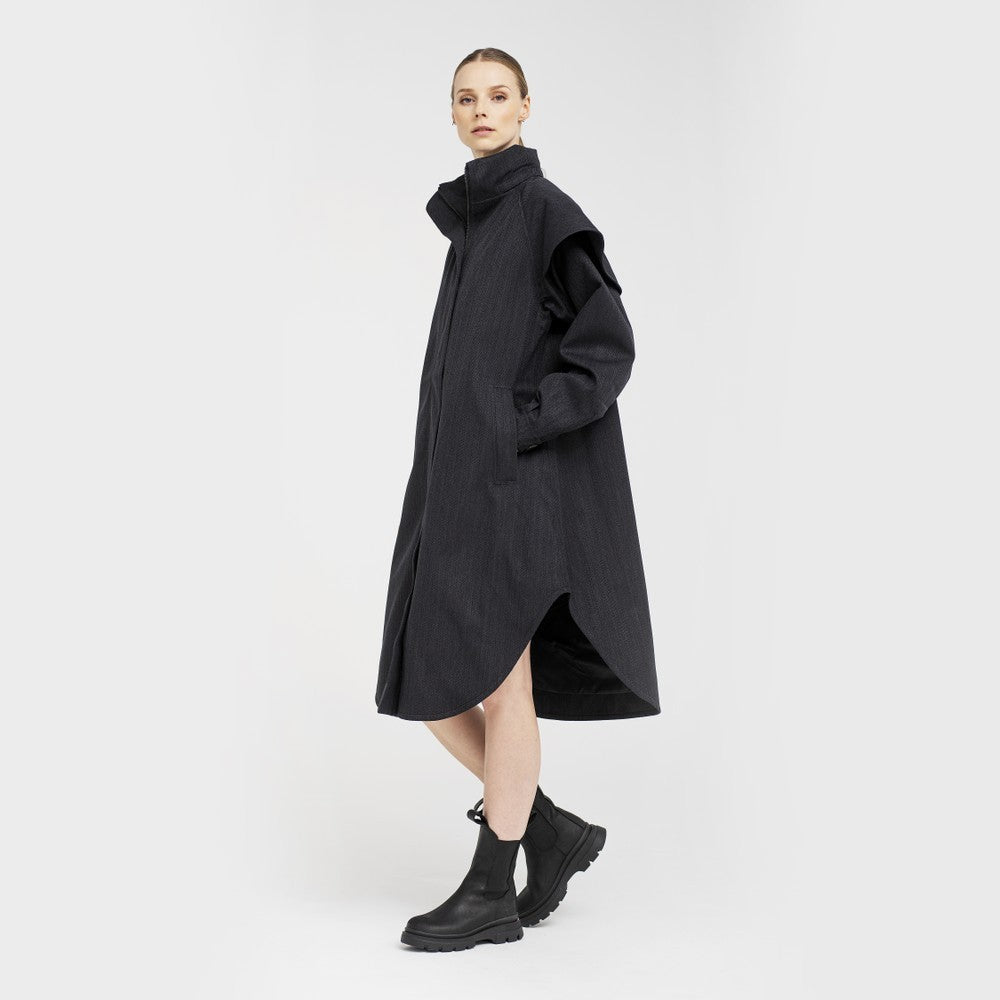 Tyfon Coat - Black Tweed