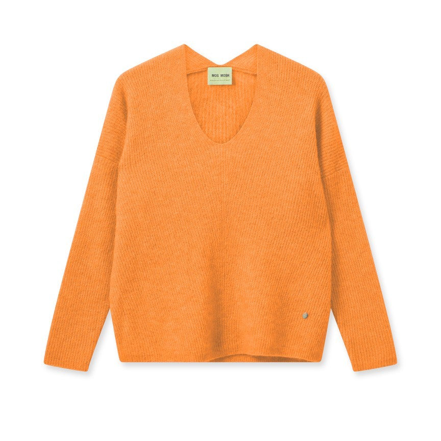 Thora V-Neck Knit - Blazing Orange