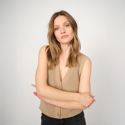 Kirby Knit Vest - Savannah Tan