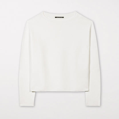 Long Sleeve Purl-Knit Pullover - Milk
