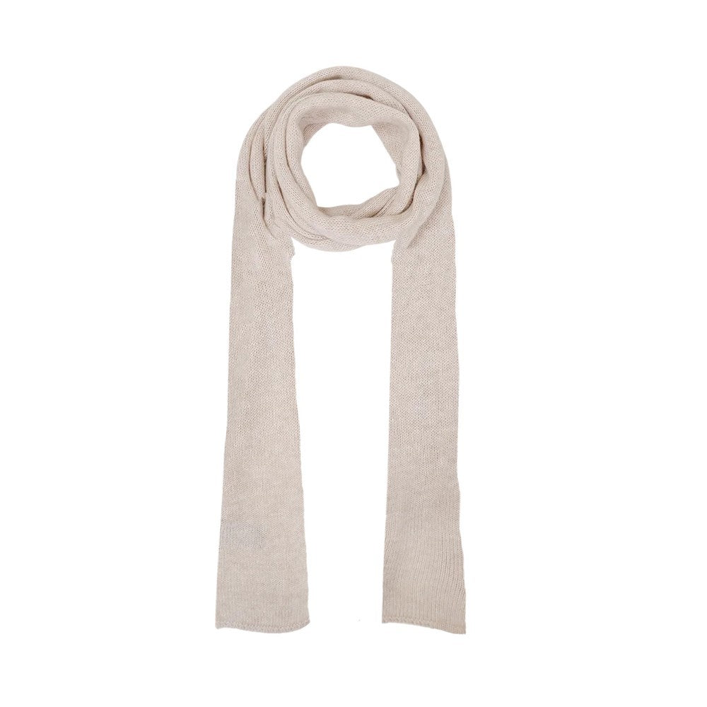 Slim Long Knitted Scarf - Natural