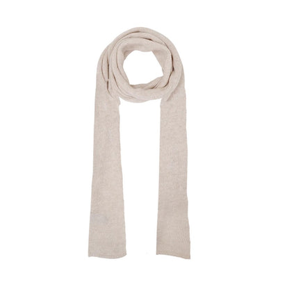 Slim Long Knitted Scarf - Natural