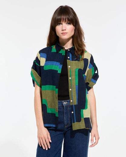 Geo Check Shirt - Green