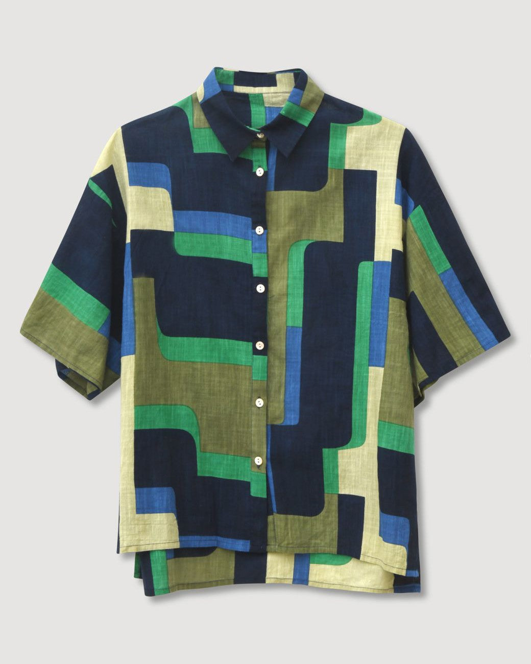 Geo Check Shirt - Green