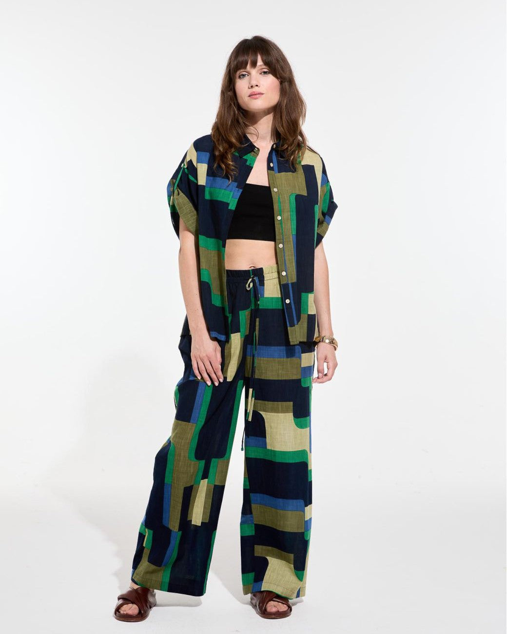 Geo Trouser - Green