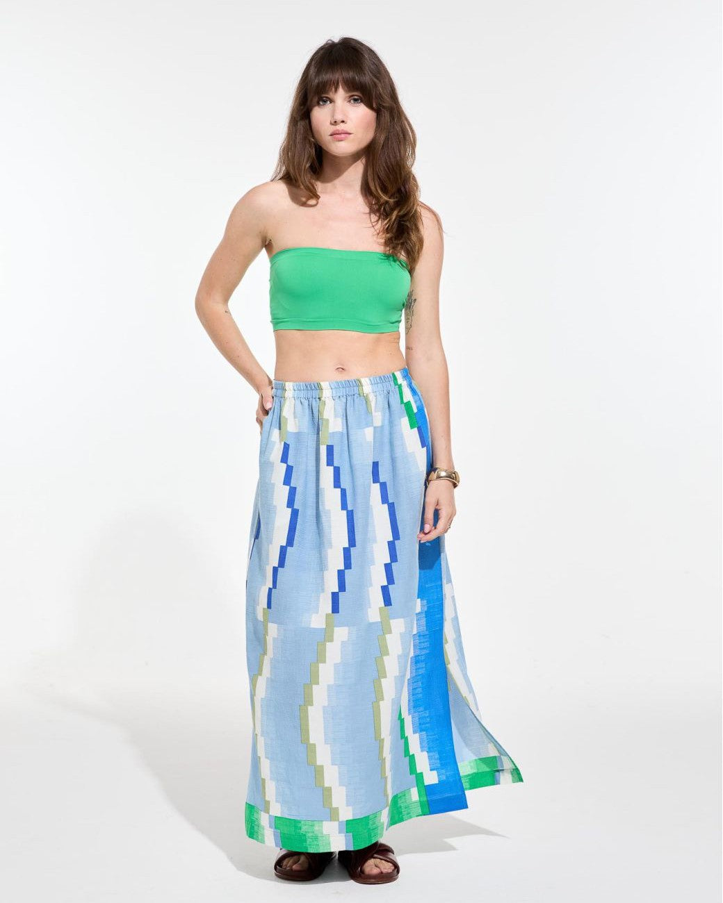 Geo Skirt - Sky Blue
