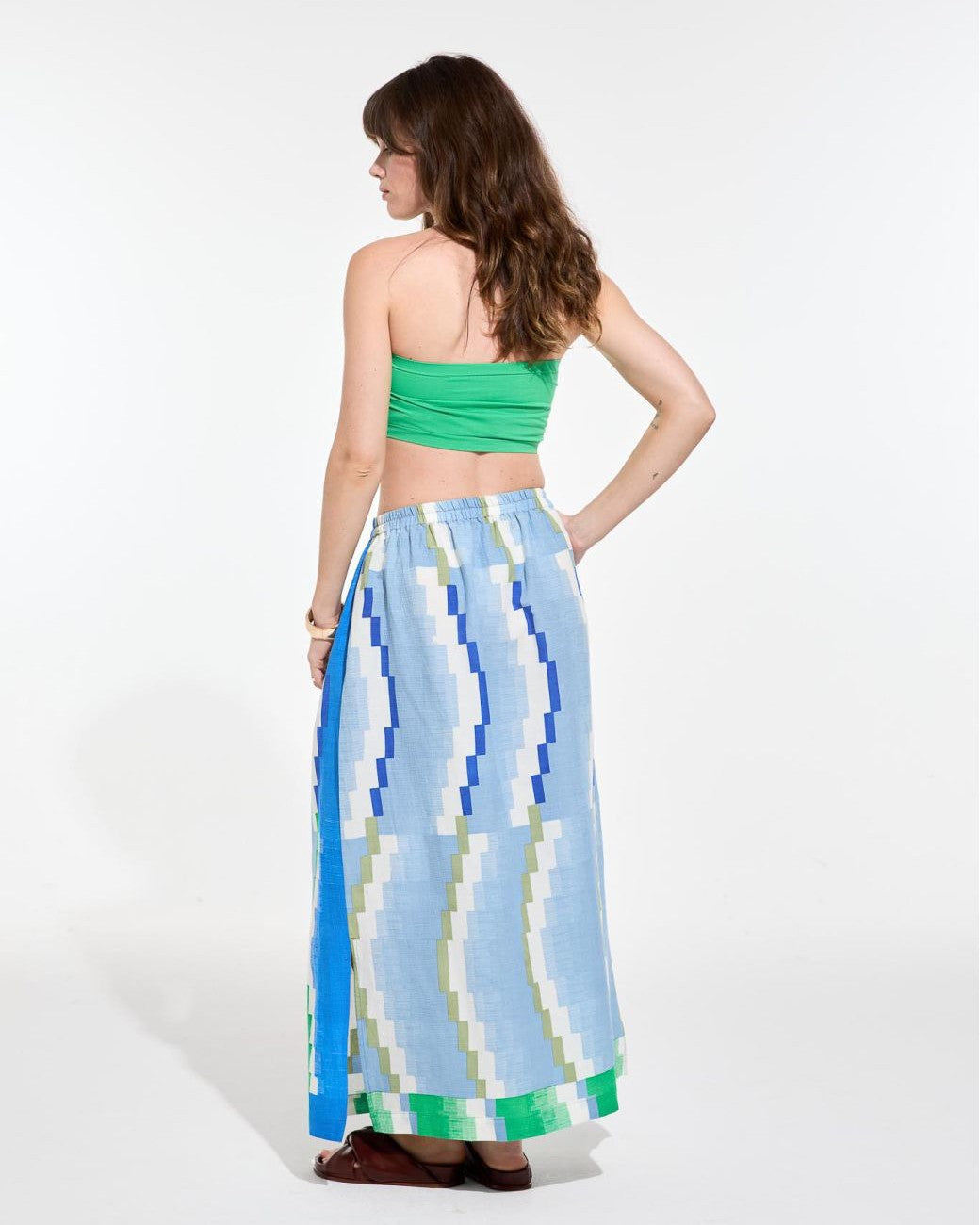 Geo Skirt - Sky Blue