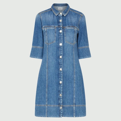 Cabina Button Up Denim Dress - Blue Jean