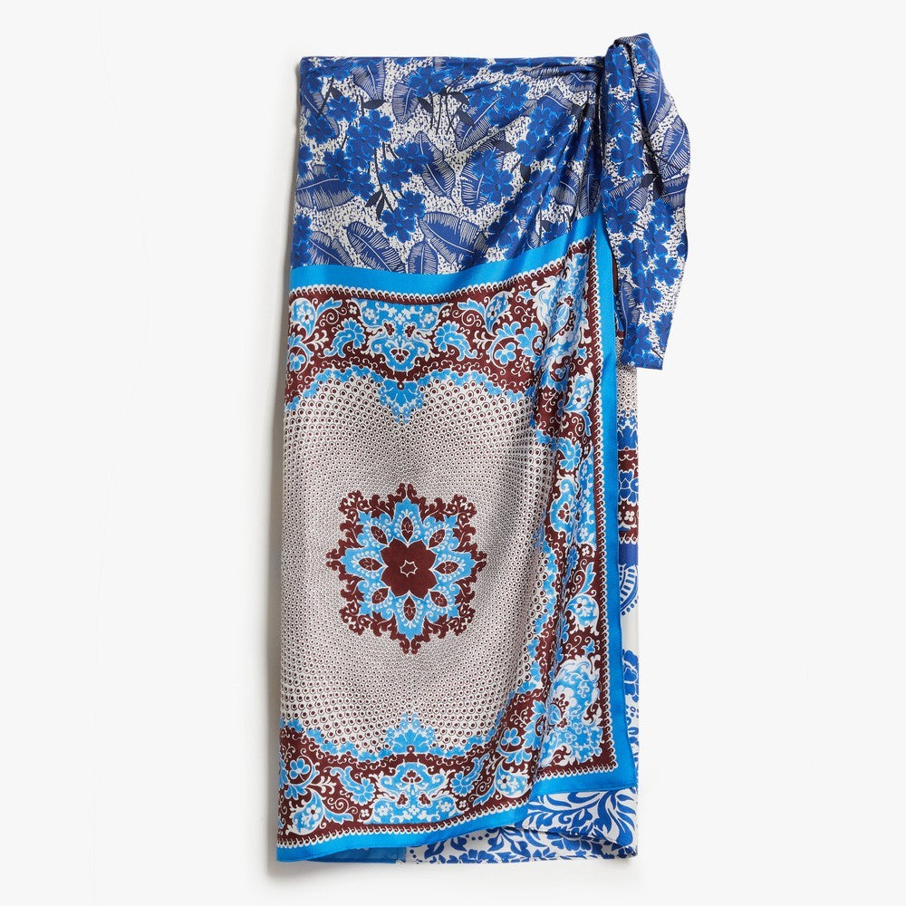 Nuevo Silk Skirt - Cornflower Blue