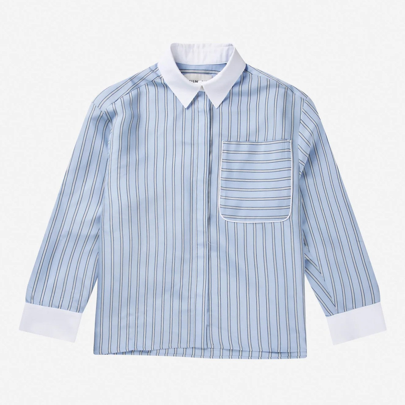 Tuxilima Cuffed Contrast Shirt - Light Blue