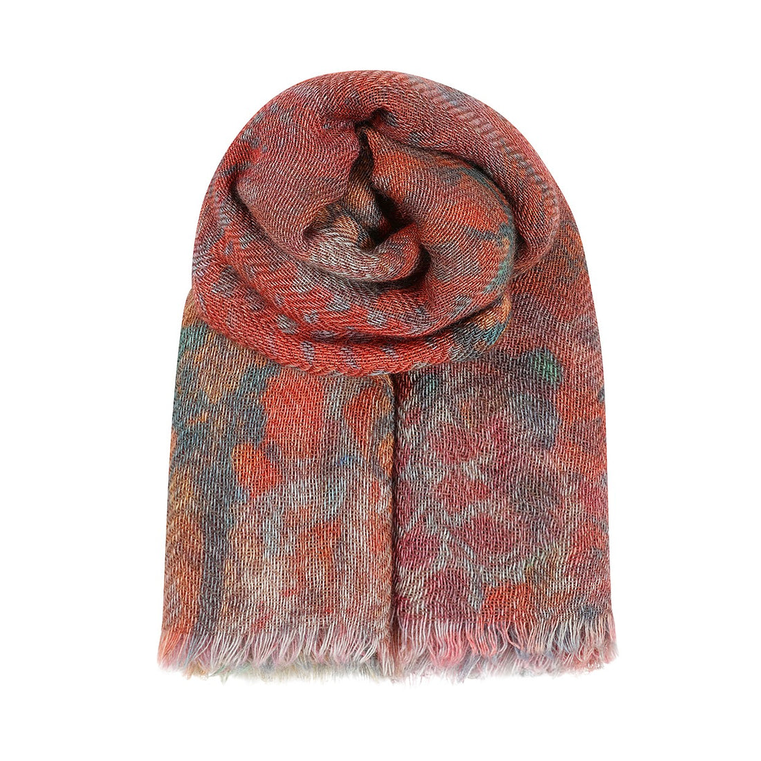 Soft Print Cashmere - Burgundy